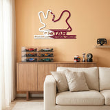 Lusail International Circuit Formula One Metal Race Map – Qatar Flag Wall Art