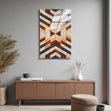 Relic Vertical Glass Wall Art - Tempered Glass Rectangular Wall Decor