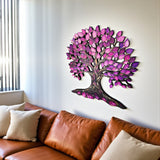 Pink Lal - Tree of Life Wood Wall Art  - Modern Nature Home Decor