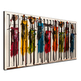 African – 3D Carved Wood Wall Art - Textured Horizontal Wall Decor