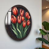 Blaze Round Glass Wall Art - Tempered Glass Circle Wall Decor