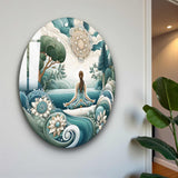 Haven Round Glass Wall Art - Tempered Glass Circle Wall Decor