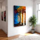 Tree Of Life Velith Vertical Glass Wall Art - Tempered Glass Rectangular Wall Decor