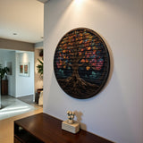 Majestic Tree Of Life Wall Decor – Round 3D Carved Wood Wall Art