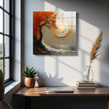 Ember Square Tempered Glass Wall Art - Abstract Design - Large Glass Decor for Living Room & Office