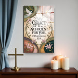 Christian Glass Wall Art - [My grace is sufficient for you. (2 Corinthians 12 9)] Bible Scripture Decor