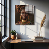 Majesty Square Tempered Glass Wall Art - Abstract Design - Large Glass Decor for Living Room & Office