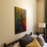 Aurum – 3D Carved Wood Wall Art - Textured Vertical Wall Decor - Tree Of Life