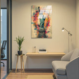 Ethereal Grace Vertical Glass Wall Art - Tempered Glass Rectangular Wall Decor