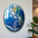 Gaia Round Glass Wall Art - Tempered Glass Circle Wall Decor