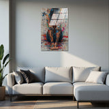 Silent Witness Vertical Glass Wall Art - Tempered Glass Rectangular Wall Decor