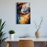 The Gaze Vertical Glass Wall Art - Tempered Glass Rectangular Wall Decor