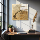 Spiral Square Tempered Glass Wall Art - Abstract Design - Large Glass Decor for Living Room & Office