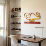 Circuit de Barcelona-Catalunya Formula One Metal Race Map – Spain Flag Wall Art