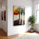 Tree Of Life Calvora Vertical Glass Wall Art - Tempered Glass Rectangular Wall Decor