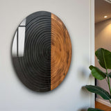 Duality Round Glass Wall Art - Tempered Glass Circle Wall Decor