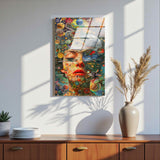 Woven Identity Vertical Glass Wall Art - Tempered Glass Rectangular Wall Decor