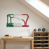 Autódromo Hermanos Rodríguez Formula One Metal Race Map – Mexico Flag Wall Art