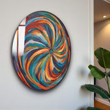 Reverie Round Glass Wall Art - Tempered Glass Circle Wall Decor