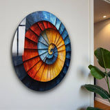 Spiral Round Glass Wall Art - Tempered Glass Circle Wall Decor