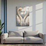 Eternal Bond Vertical Glass Wall Art - Tempered Glass Rectangular Wall Decor