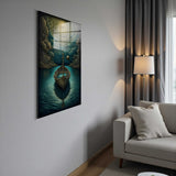 Abyssal Symmetry Vertical Glass Wall Art - Tempered Glass Rectangular Wall Decor