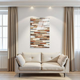 Woodlaza Vertical Glass Wall Art - Tempered Glass Rectangular Wall Decor