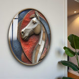Equus Round Glass Wall Art - Tempered Glass Circle Wall Decor