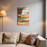 Wood Beauty Vertical Glass Wall Art - Tempered Glass Rectangular Wall Decor