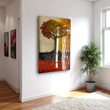 Tree Of Life Orind Vertical Glass Wall Art - Tempered Glass Rectangular Wall Decor
