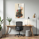 Statue of Echoes Vertical Glass Wall Art - Tempered Glass Rectangular Wall Decor