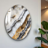 Marbleon Round Glass Wall Art - Tempered Glass Circle Wall Decor