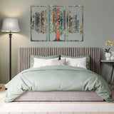 3 Piece Tree Of Vibrant 3D Metal Wall Art – Laser Cut, UV Printed & Powder Coated Colorful Decor