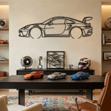 Porsche 911 GT3 RS (992) 2023 Black Metal Car Wall Art