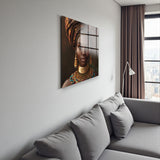 Majesty Square Tempered Glass Wall Art - Abstract Design - Large Glass Decor for Living Room & Office