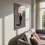 Rainbow Passage Vertical Glass Wall Art - Tempered Glass Rectangular Wall Decor