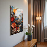 Jungle Symphony Vertical Glass Wall Art - Tempered Glass Rectangular Wall Decor