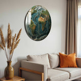 Terra Round Glass Wall Art - Tempered Glass Circle Wall Decor