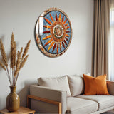 Sunshine Round Glass Wall Art - Tempered Glass Circle Wall Decor