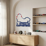 Albert Park Circuit Formula One Metal Race Map – Australia Flag Wall Art