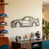 Nissan Skyline GT-R R34 1999 Black Metal Car Wall Art