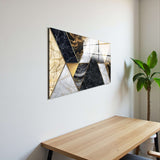 Geometric Ascent Panoramic Tempered Glass Wall Art - Horizontal Rectangular Wall Decor