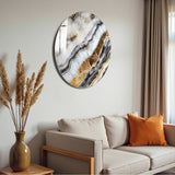 Marbleon Round Glass Wall Art - Tempered Glass Circle Wall Decor
