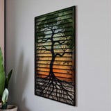 Kaela – 3D Carved Wood Wall Art - Textured Vertical Wall Decor - Tree Of Life