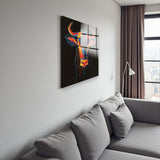 Vibrance Square Tempered Glass Wall Art - Abstract Design - Large Glass Decor for Living Room & Office