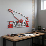 Circuit Gilles Villeneuve Formula One Metal Race Map – Canada Flag Wall Art