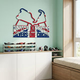 Silverstone Circuit Formula One Metal Race Map – UK Flag Wall Art