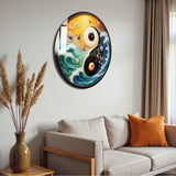 Equilibrium Round Glass Wall Art - Tempered Glass Circle Wall Decor