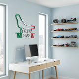Monza Formula One Metal Race Map – Italy Flag Wall Art