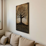 Velora – 3D Carved Wood Wall Art - Textured Vertical Wall Decor - Tree Of Life
